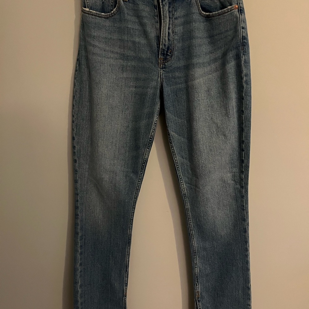 Abercrombie & Fitch, Skinny High Rise Split Hem Jeans, Curve Love 28